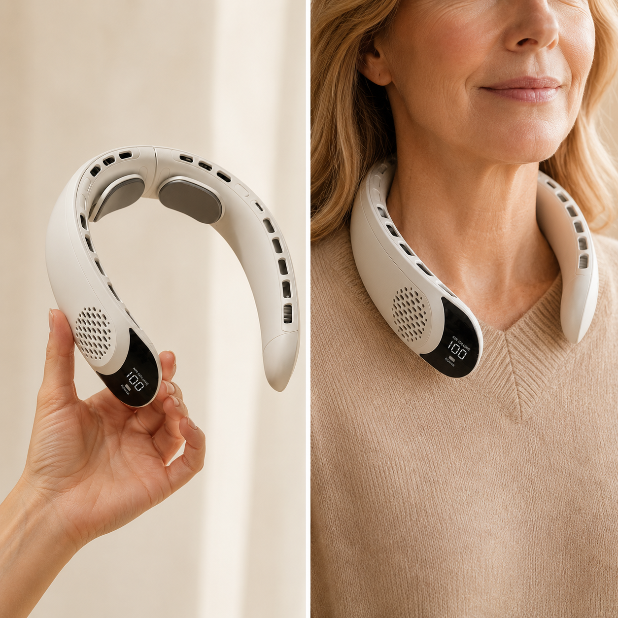 Seranzio Mistral wearable bladeless neck fan — close-up view